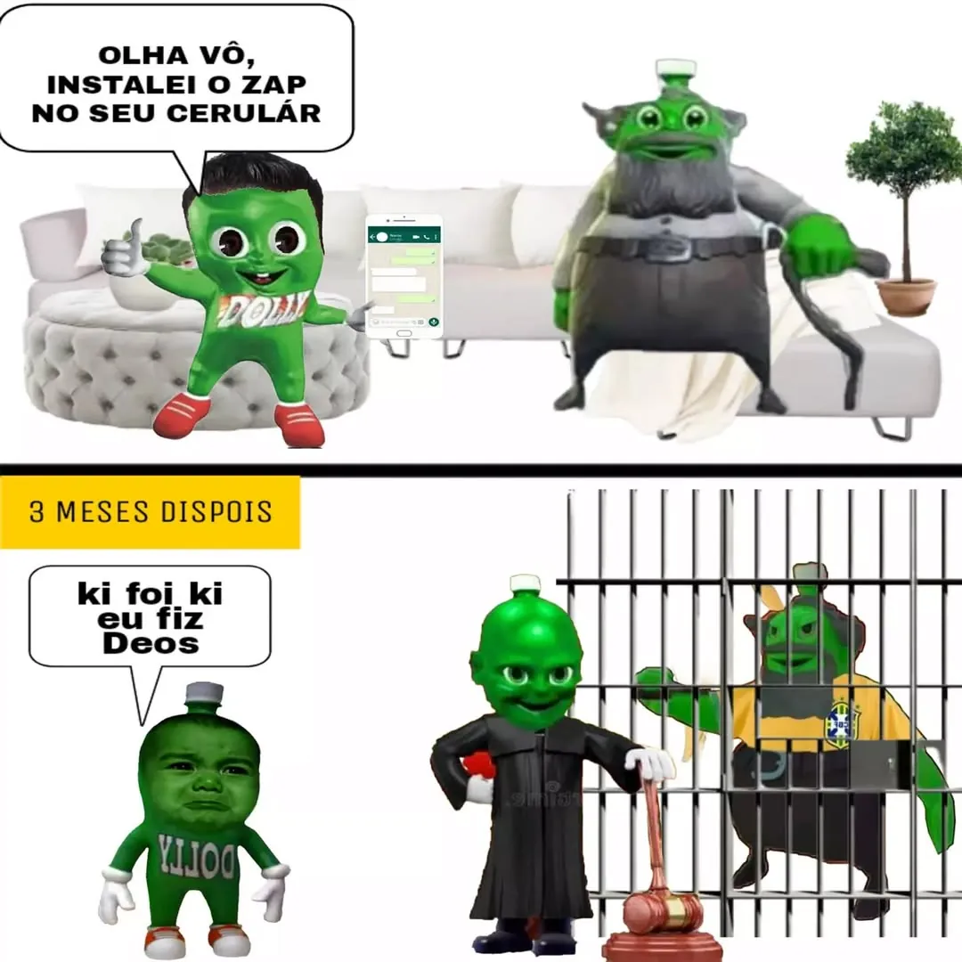 Meme de instalar o Zap no celular do avô e encontrá-lo preso três meses depois.
