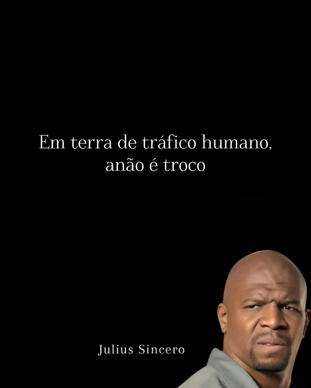 meme de terra de tráfego humano com fundo preto, texto branco e rosto do Julius Sincero no canto inferior direito