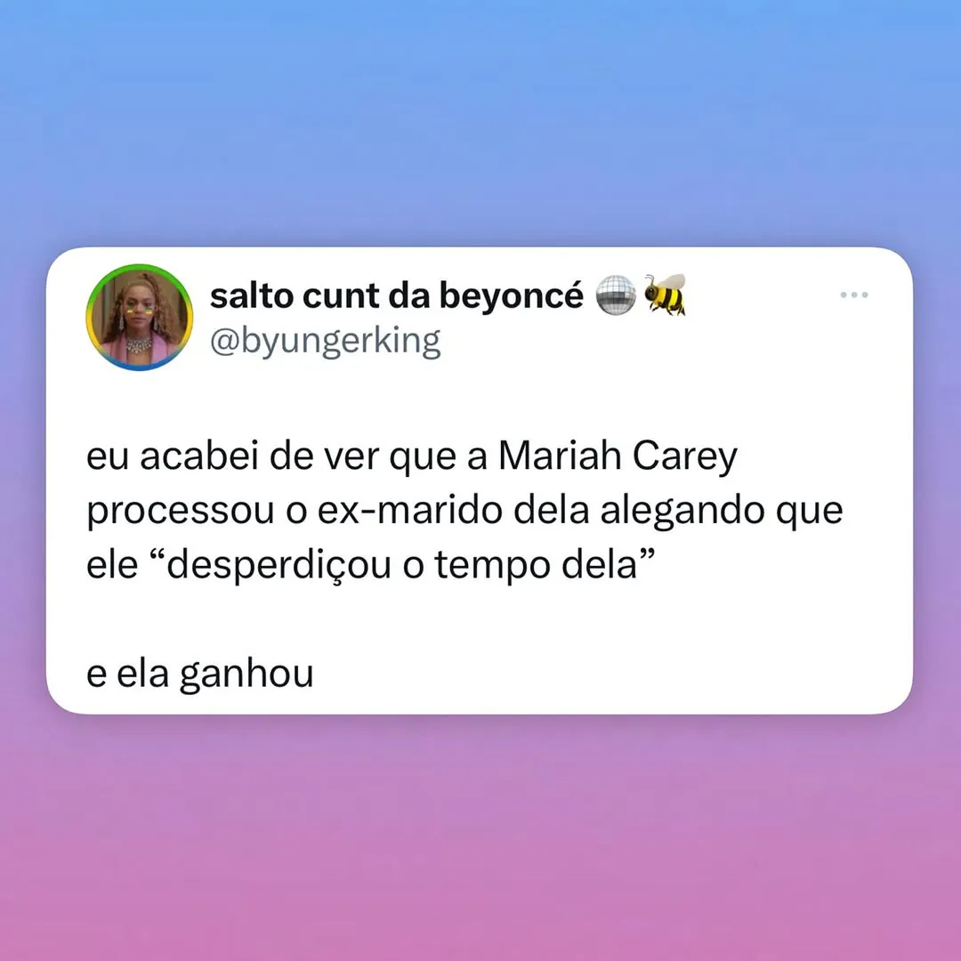 Meme sobre Mariah Carey processou o ex-marido por desperdiçar o tempo dela e ganhou
