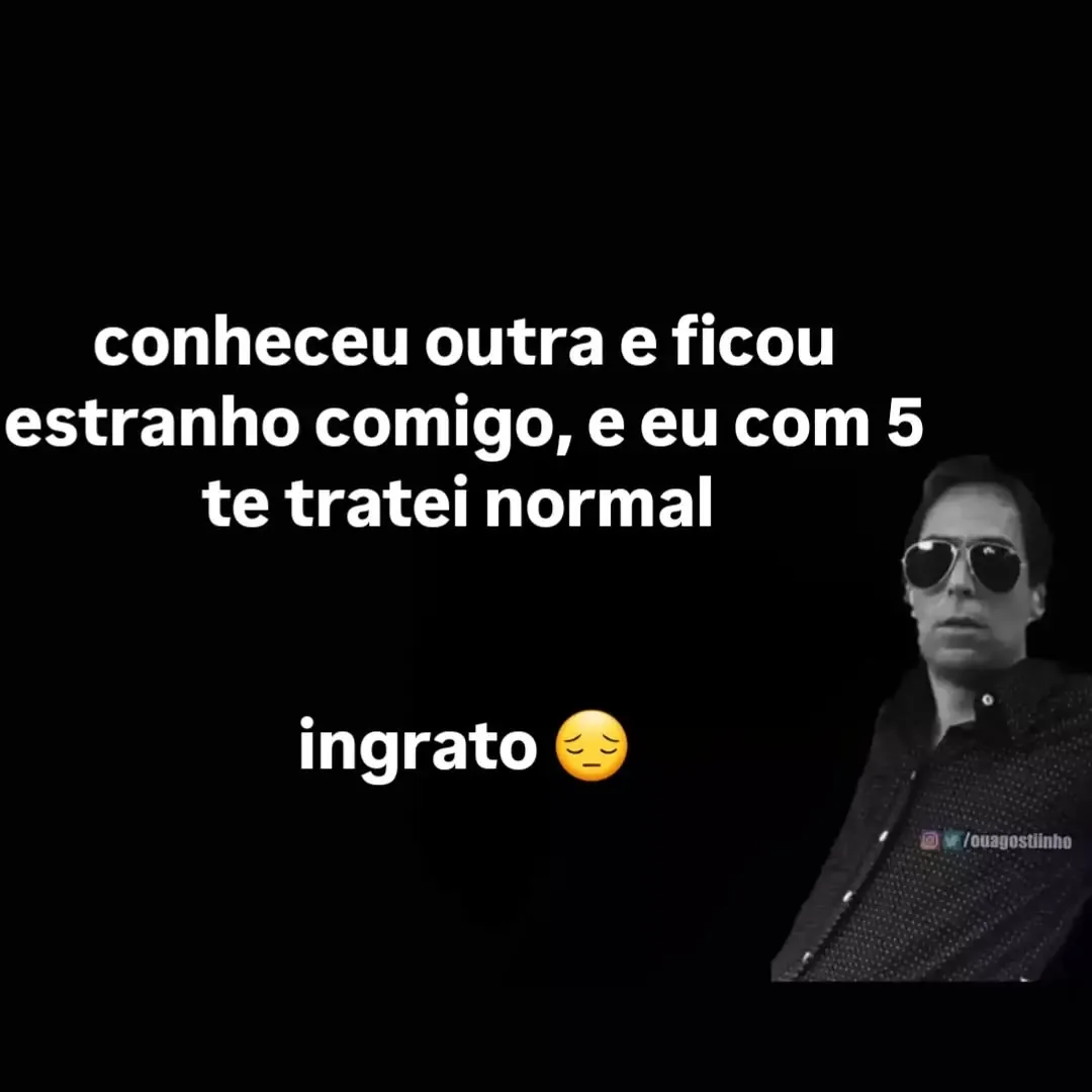 Meme de homem de óculos sobre tratar normal quem ficou estranho após conhecer outra pessoa.