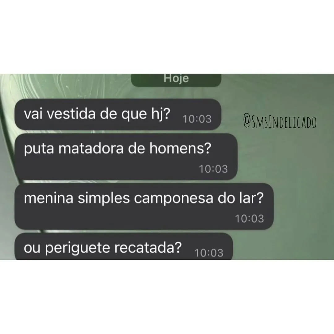 meme de conversa com pergunta sobre look de hj e respostas de cantada exagerada em balões de chat